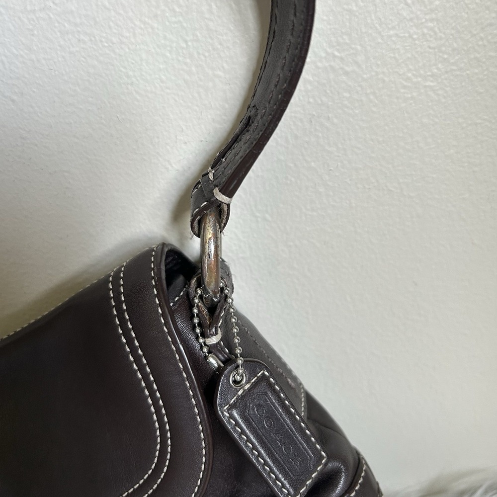 Coach Soho Flap Dark Brown Leather Shoulder Bag J0776-F10910 Excellent - Picture 11 of 13